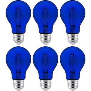 60-Watt Equivalent A19 Dimmable Filament E26 Medium Base LED Blue Light Bulbs (6-Pack)