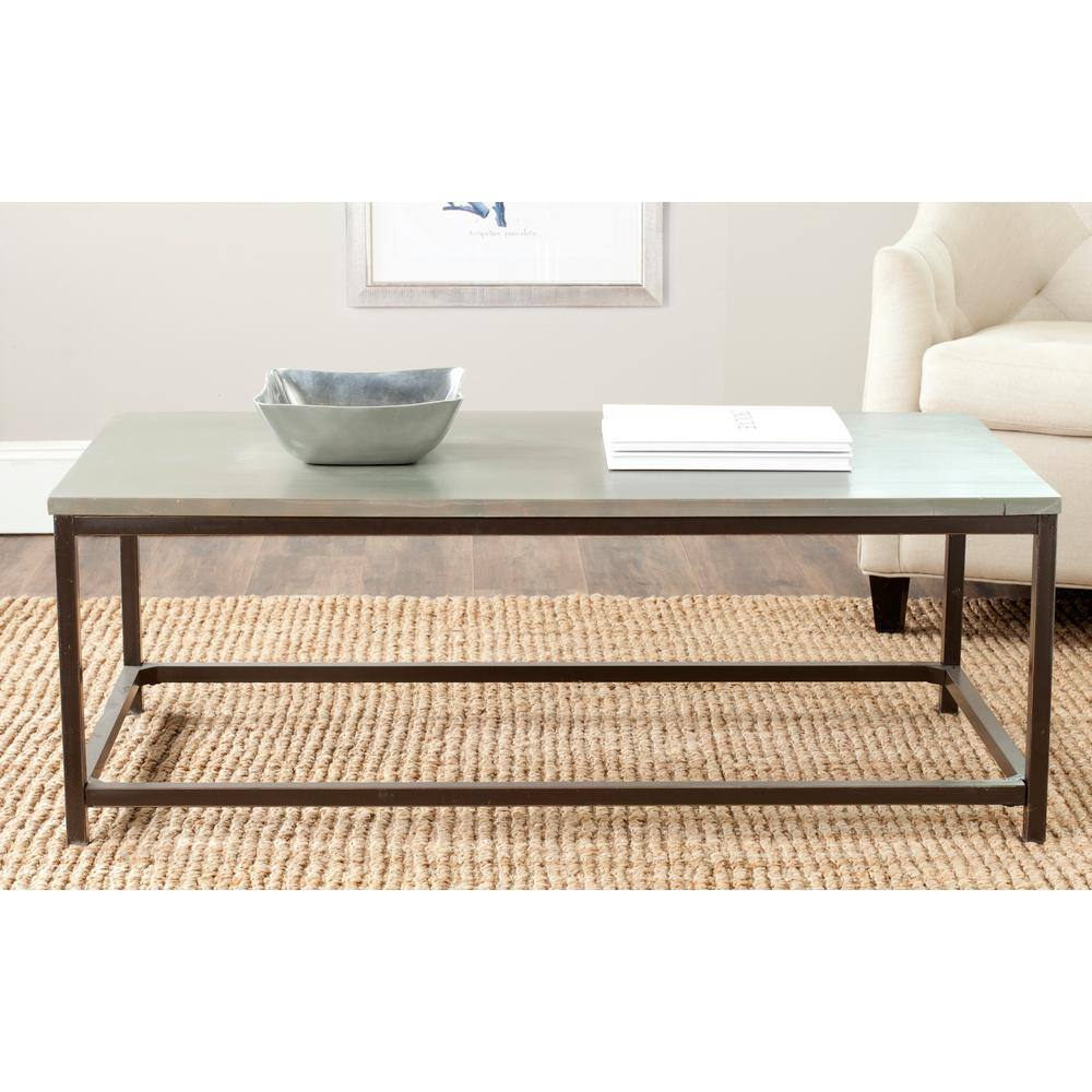 Ash Grey Walnut Wood Rectangular Coffee Table