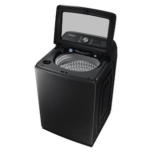 5.4 cu.ft. Extra-Large Capacity Smart Top Load Washer with ActiveWave Agitator and Super Speed Wash in Brushed Black