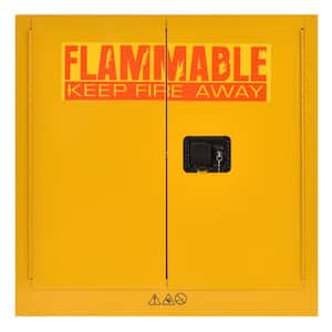 Steel Freestanding Flammable Liquid Safety Double-Door Storage Cabinet in Yellow (35 in. H x 35 in.W x 22 in. D)