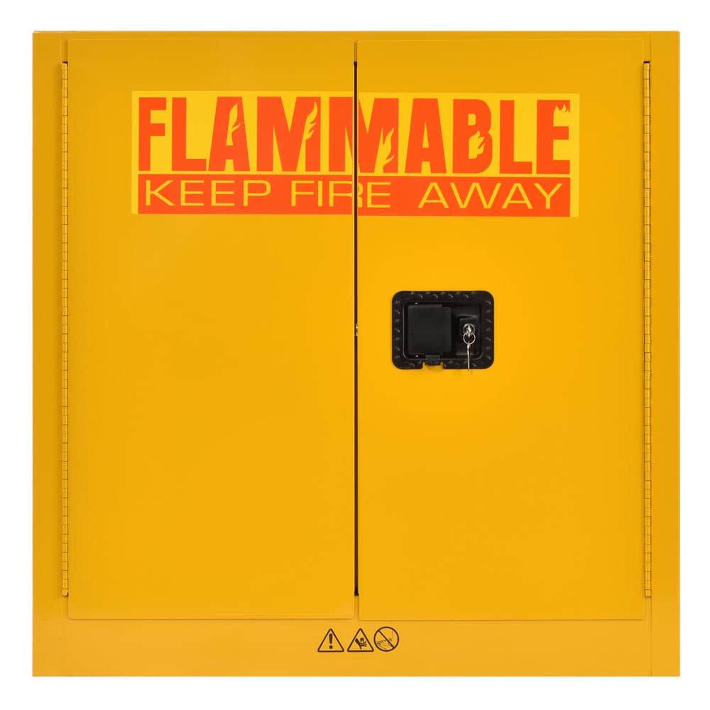 Steel Freestanding Flammable Liquid Safety Double-Door Storage Cabinet in Yellow (35 in. H x 35 in.W x 22 in. D) price history on PriceWatchPro