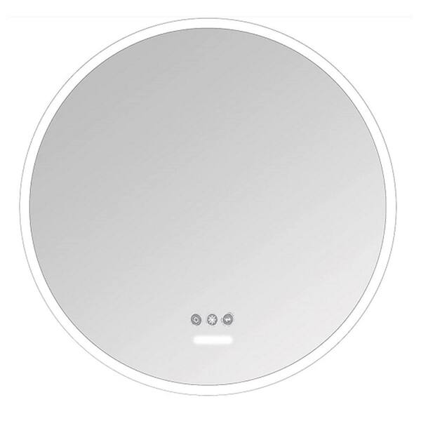 Aosmay May 26 in. W x 26 in. H Round Frameless Anti-Fog Wall Bathroom Vanity Mirror in Silver
