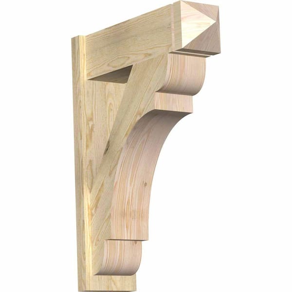 Ekena Millwork 8 in. x 34 in. x 26 in. Douglas Fir Olympic Arts and Crafts Rough Sawn Outlooker