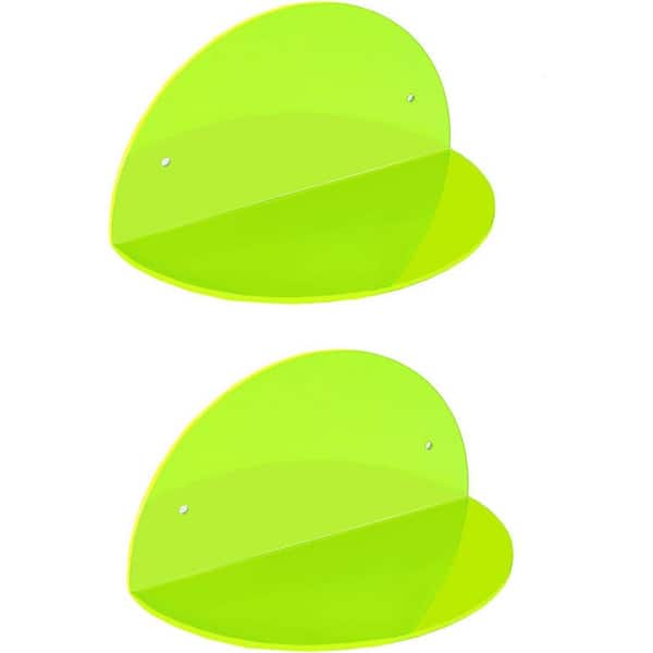8 in. W x 4 in. D Green Acrylic Small Floating Shelves Decorative Wall Shelf 2-Pack