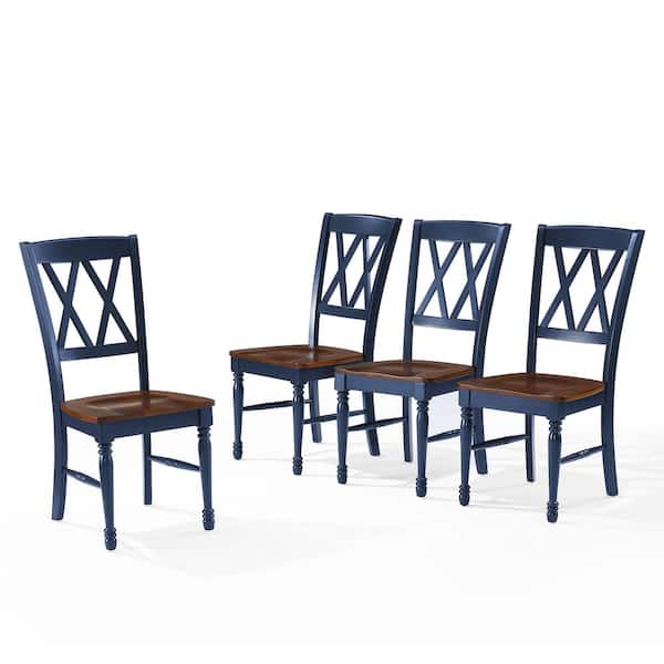 CROSLEY FURNITURE Shelby Navy Rubberwood Dining Chair Set of 4