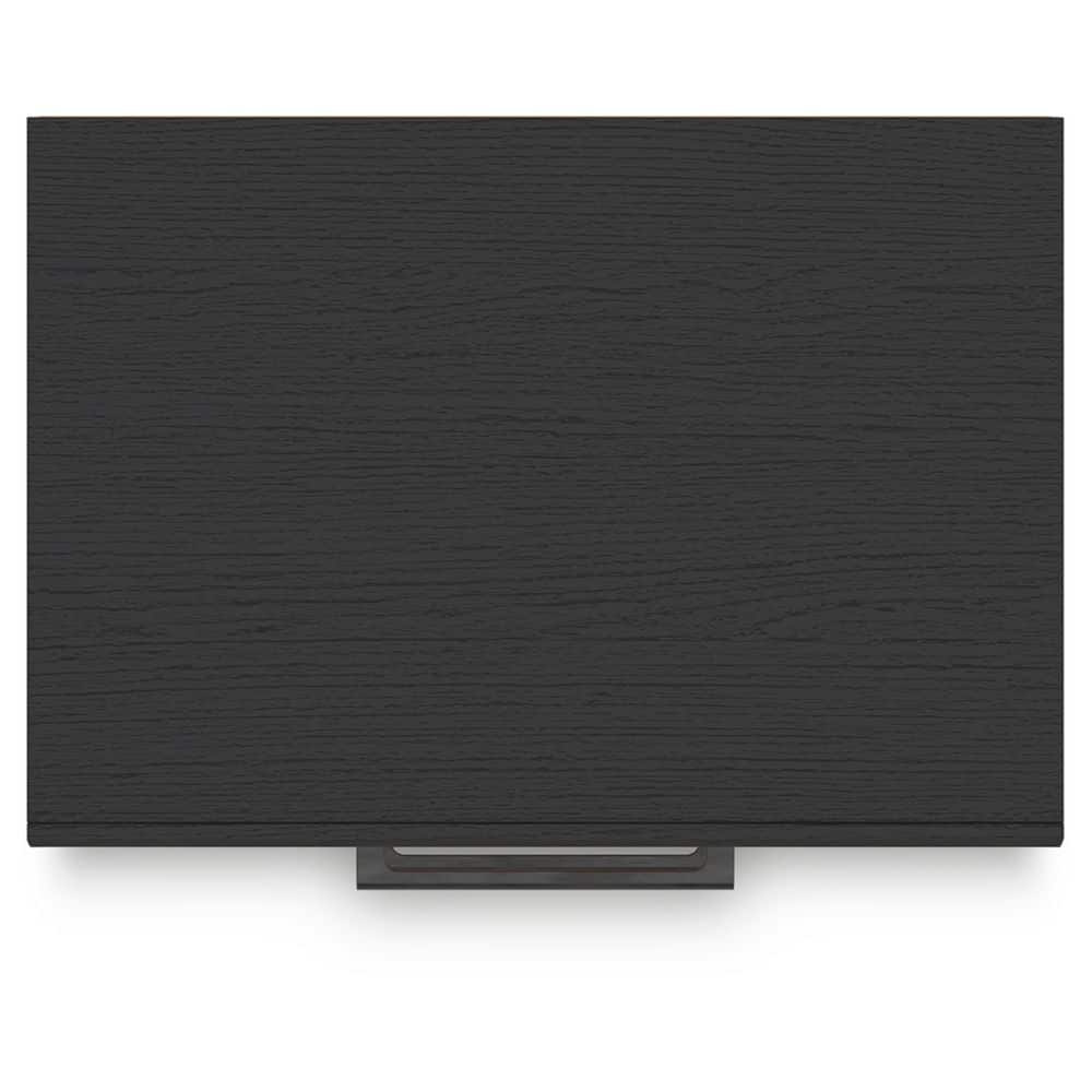 Black and Brown 2-Drawer Nightstand with USB Ports