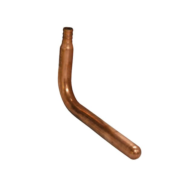 JONES STEPHENS 1/2 in. Crimp PEX (F1807) x 3-1/2 in. x 6 in. Copper Stub Out 90° Elbow without Mounting Flange