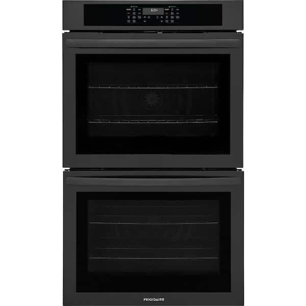 30 in. Double Electric Wall Oven with Convection 30-min Steam-Cleaning in Black