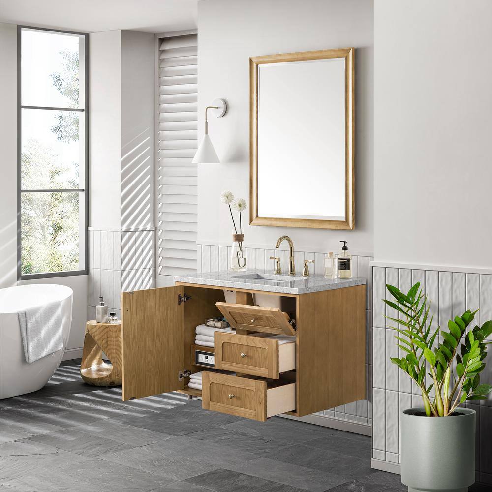 Laurent 36" Light Natural Oak Single Vanity Base