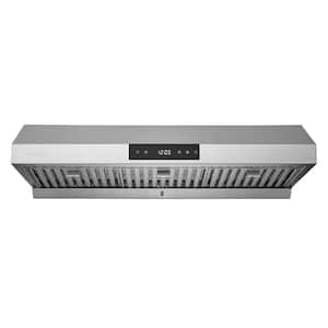 36 in. Ducted Under Cabinet Range Hood with 3-Way Venting Changeable LED Powerful Suction in Stainless Steel