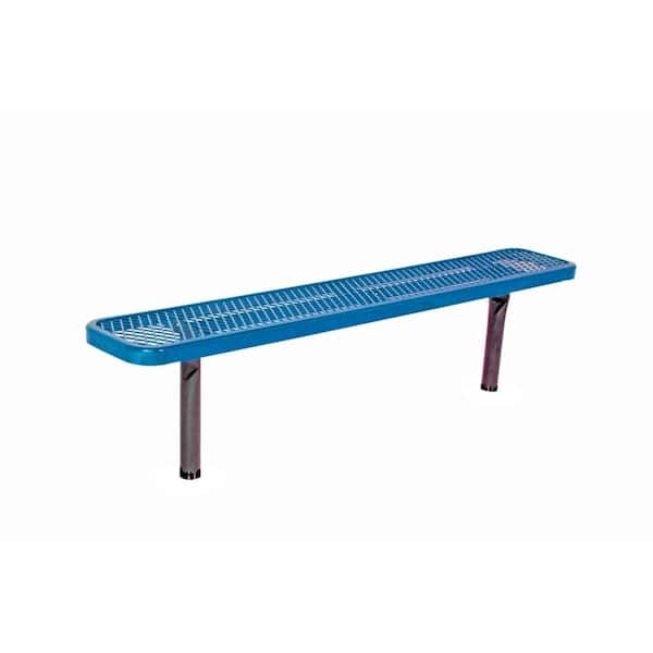Ultra Play 6 ft. Diamond Blue In-Ground Commercial Park Bench without Back