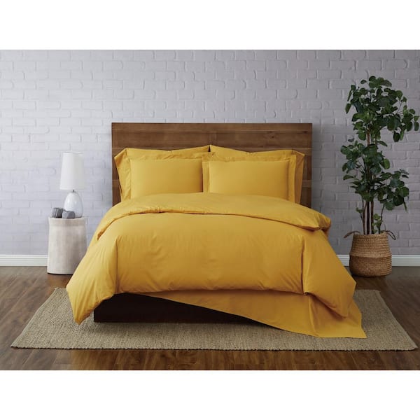 Brooklyn Loom Solid Cotton Percale Duvet Set