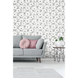 Mia Silver Floral Wallpaper Sample