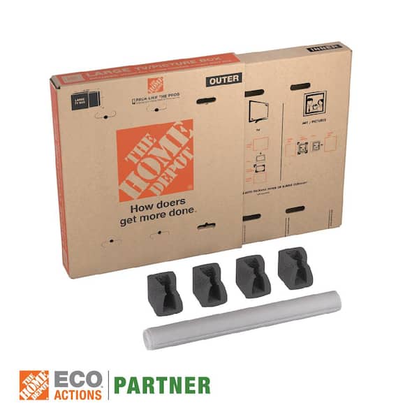 The Home Depot Heavy-Duty Large Adjustable TV and Picture Moving Box with Handles (2 Pack)