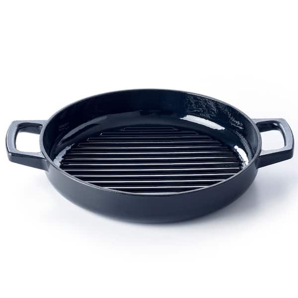 Alva Nori Enameled Cast Iron Grill Pan 11" - Oven Safe and Toxin-Free Cookware
