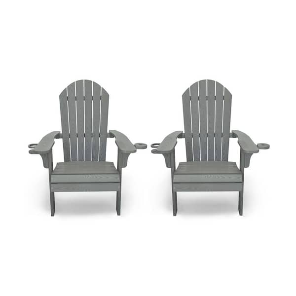 LuXeo Westwood Gray All Weather Plastic Outdoor Patio Adirondack Chair (Set of 2)