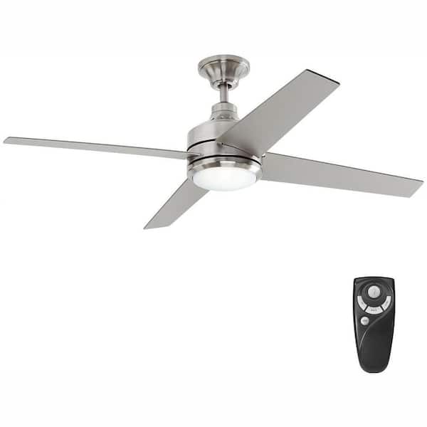 Mercer 52 in. Integrated LED Indoor Brushed Nickel Ceiling Fan with Light Kit and Remote Control