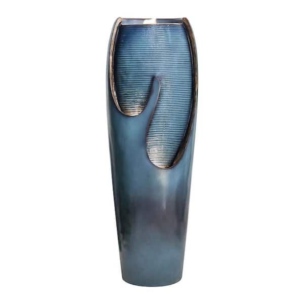 Modern 38. 7in. H Polyresin 3-Tier Jar Tiered Fountain with Pump and LED Light for Indoor/Outdoor Home Garden Decor