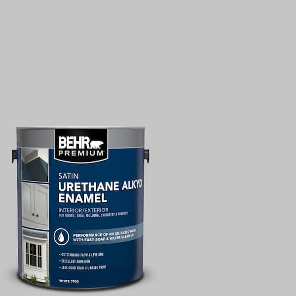 BEHR PREMIUM 1 gal. #T15-06 Dreamscape Gray Urethane Alkyd Satin Enamel Interior/Exterior Paint