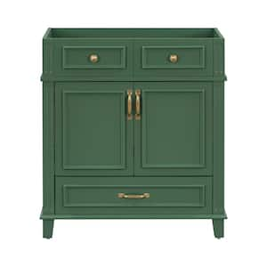 30 in. Solid Wood Frame Bath Vanity Cabinet without Top in Green