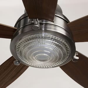 Kudos 52 in. Indoor Integrated LED Brushed Nickel Transitional Ceiling Fan with Remote for Living Room and Bedroom