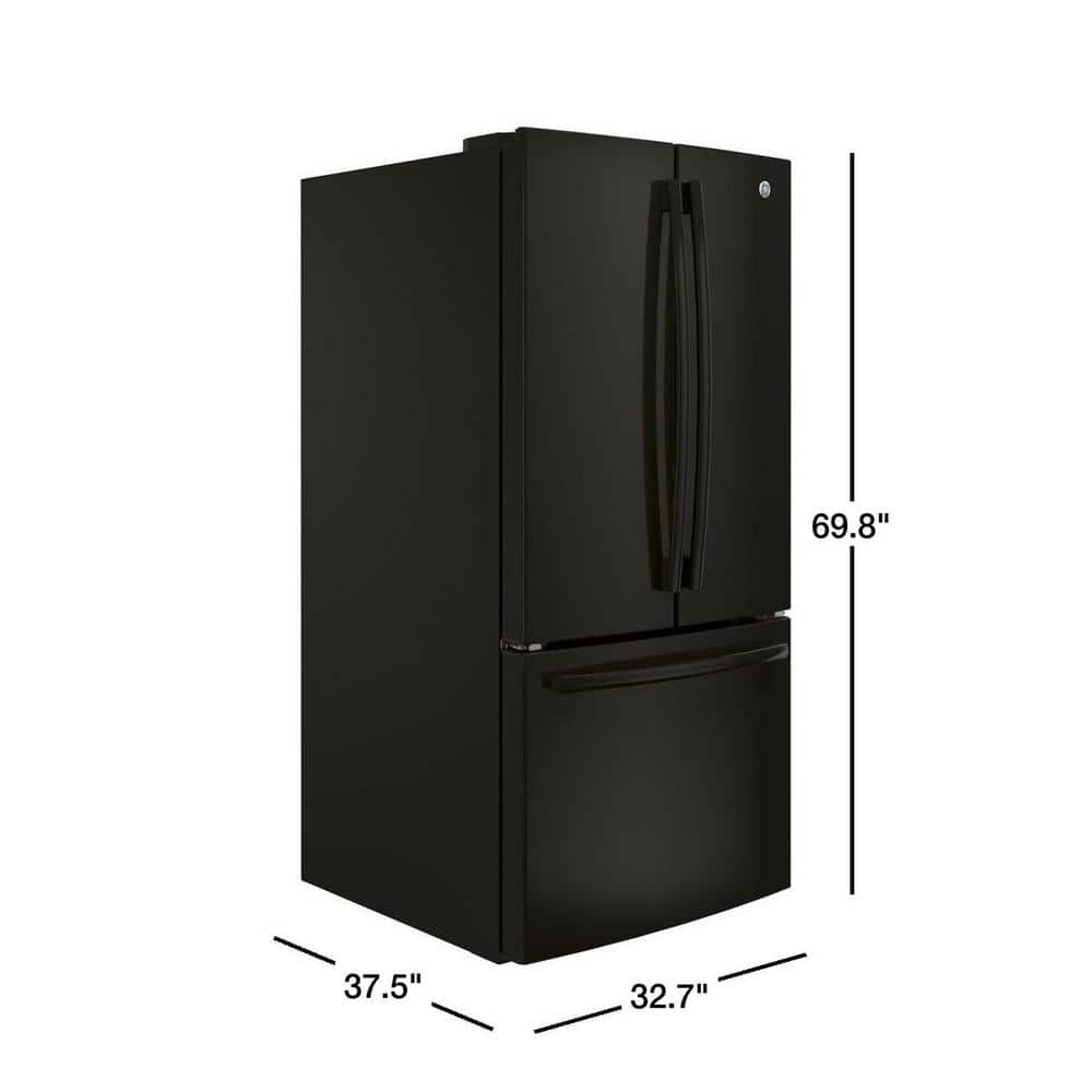 33" Black French Door Refrigerator with Ice Maker and Smart Features