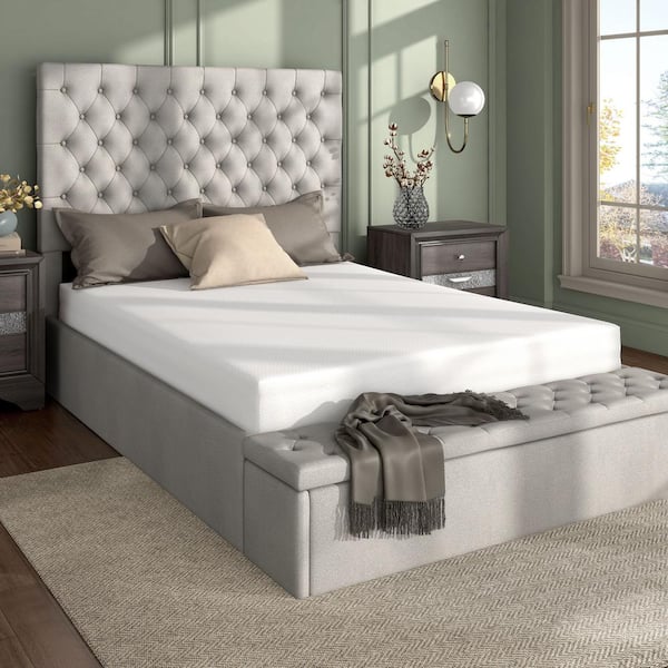 Furniture of America Lumi Queen Medium Green Tea Memory Foam 10 in Bed-in-a-Box Mattress