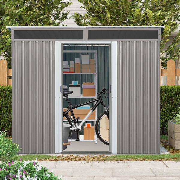 Boosicavelly 8 ft. W x 6 ft. D Metal Shed with Window and lockable