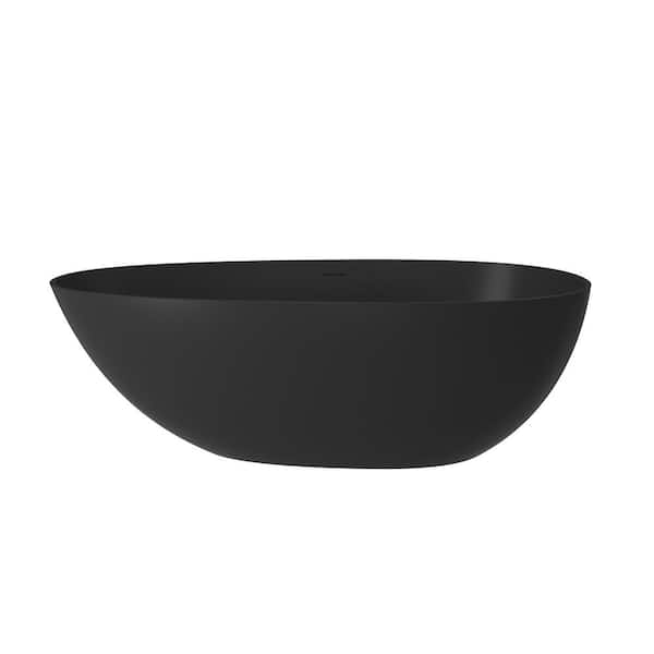 59 in. x 31 in. Soaking Bathtub in Matte Black