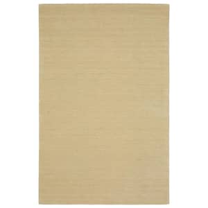 Allaire Beige 5 ft. x 8 ft. Hand-Tufted Solid Heathered 100% Wool Indoor Area Rug