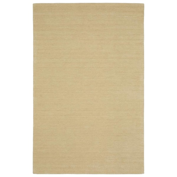 Allaire Beige 6 ft. x 9 ft. Hand-Tufted Solid Heathered 100% Wool Indoor Area Rug