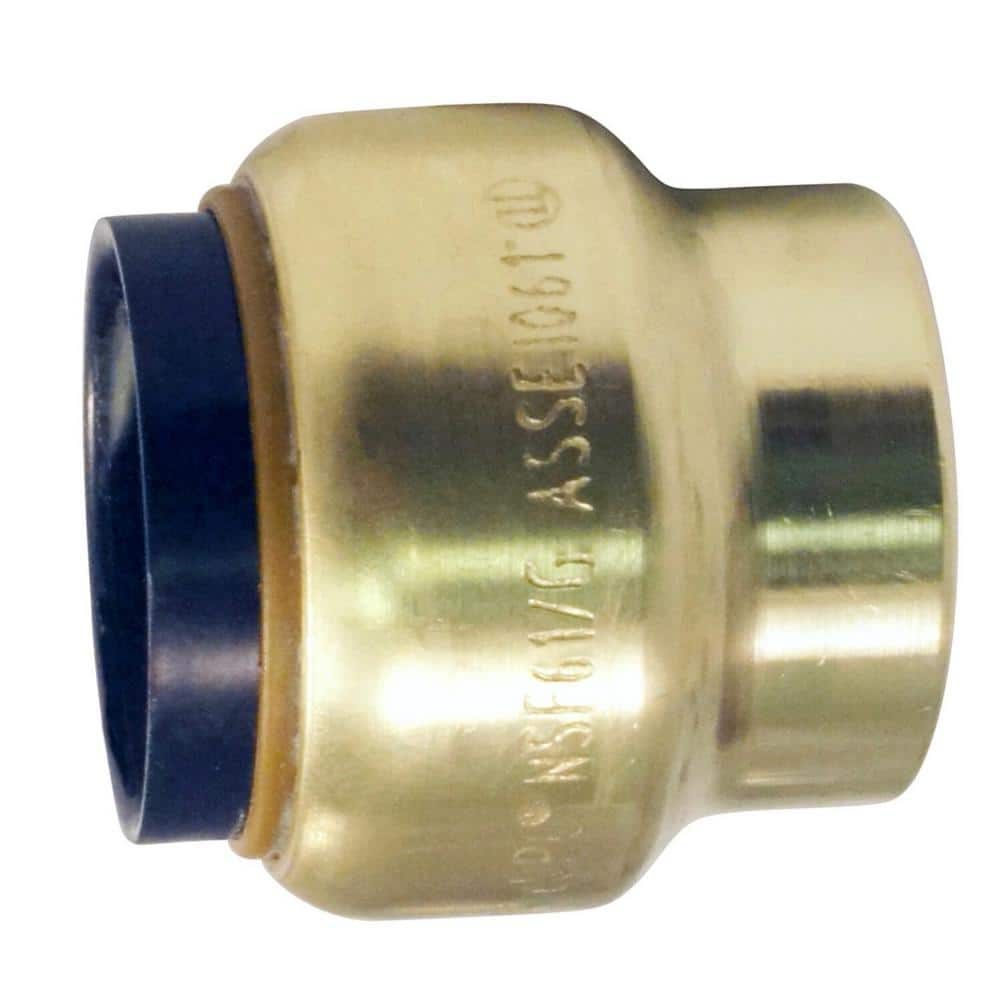 Small brass cap: flat top, diamond grip pattern, threaded on the