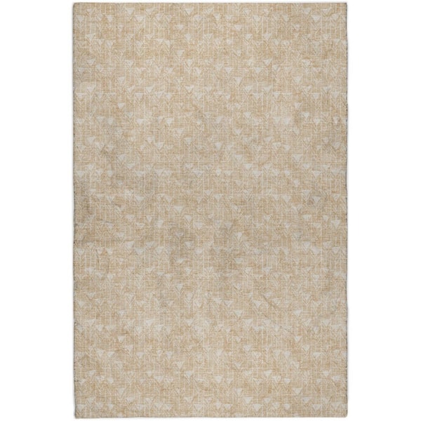 Dream Shag Premium Machine Washable Abstract ADS514 Beige 10 ft. x 14 ft. Area Rug