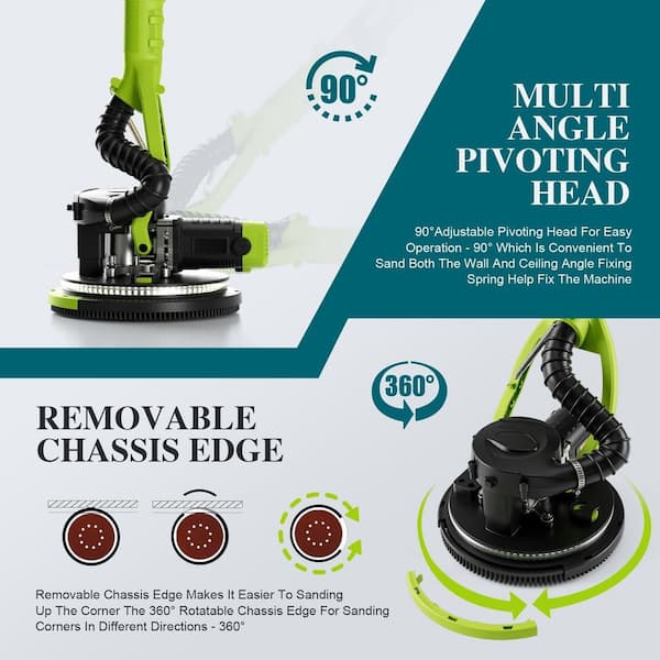Laybus 4.8 ft. - 5.6 ft. Green Powerful Electric Drywall Sander