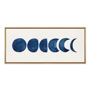 Linear Moon Phases by Teju Reval Framed AstronomyCanvas Wall Art Print 40.00 in. x 18.00 in.