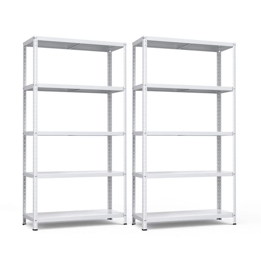 Costway 2Piece 5Tier Metal Shelving Unit Adjustable HeavyDuty