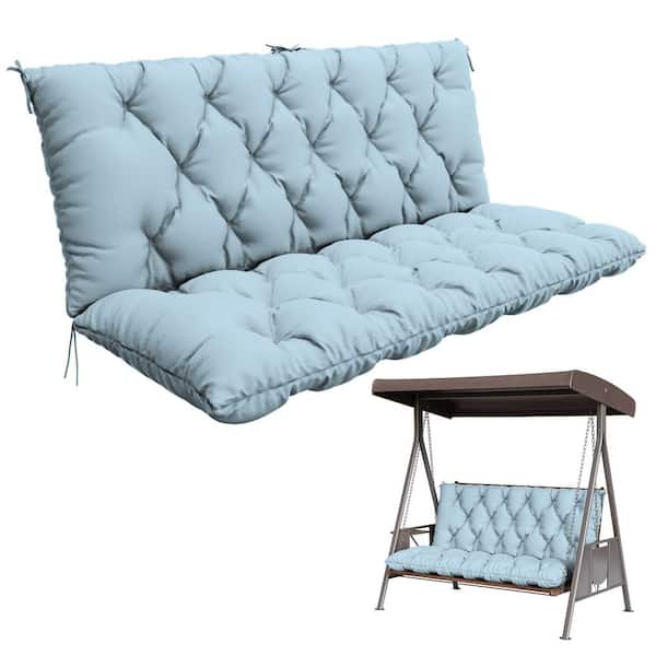 60 in. x 40 in. 2-3 Seater Patio Contoured Replacement Bench Cushion Outdoor Porch Swing Cushion Cushion Sky