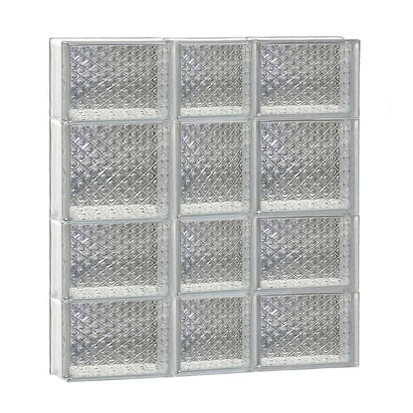 Clearly Secure 21.25 in. x 25 in. x 3.125 in. Frameless Diamond Pattern Non-Vented Glass Block Window