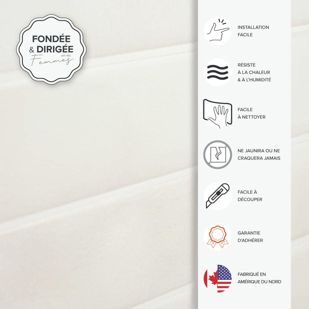 White-Grey Rectangular Peel and Stick Gel Backsplash Tile