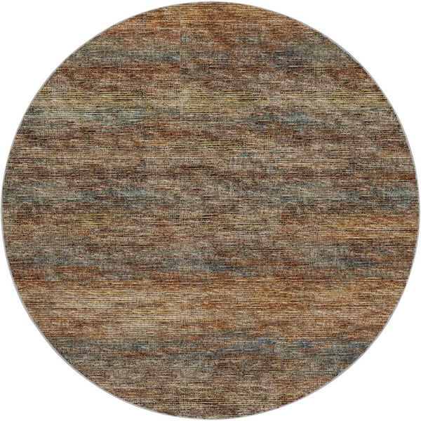 Dream Shag Premium Machine Washable Abstract ADS32 Canyon 8 ft. x 8 ft. Round Rug