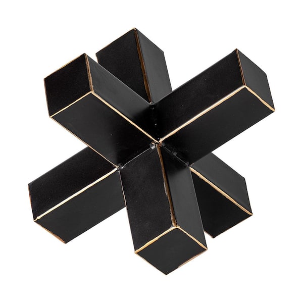 Mercana Abel (Large) 9 in. L x 9 in. W Black Metal Jack with Gold Accents