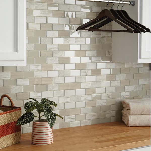 Daltile Premier Accents Beach Brick Joint 11 in. x 13 in. x 6 mm Glass Mosaic Wall Tile (0.9 sq. ft. / piece) Daltile Premier Accents Beach Brick Joint 11 in. x 13 in. x 6 mm Glass Mosaic Wall Tile (0.9 sq. ft. / piece)