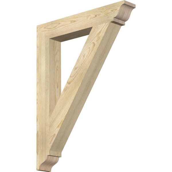 Ekena Millwork 4 in. x 34 in. x 26 in. Douglas Fir Traditional Rough Sawn Bracket