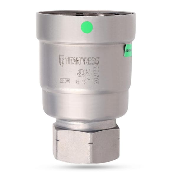 T TITANPRESS 2 in. x 1-1/4 in. Carbon Steel Press x FPT Reducing Female Adapter EPDM Mechanical