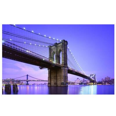 15.75 in. x 23.5 in. LED Lighted Famous New York City Brooklyn Bridge Canvas Wall Art