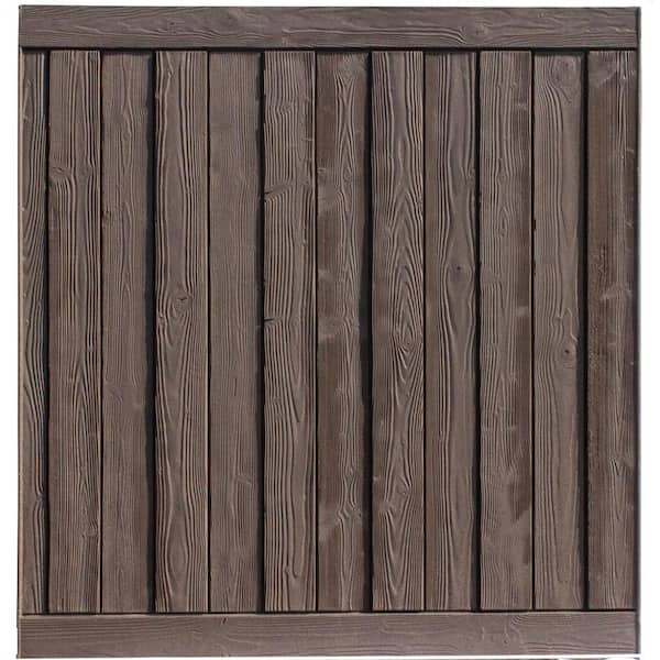Ashland 6 ft. x 6 ft. Dark/Walnut Brown Composite Privacy Fence Panel