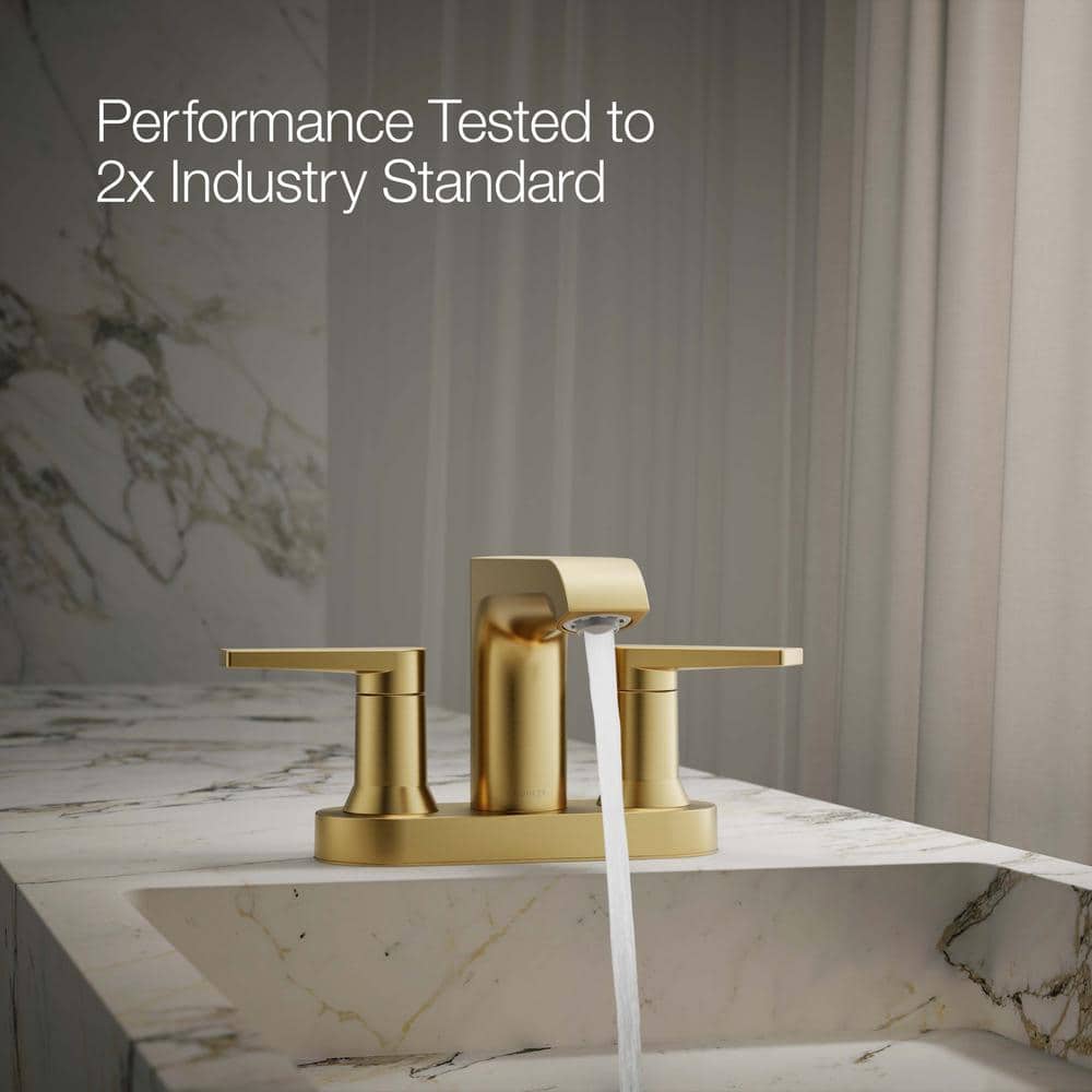 Hint Vibrant Brushed Moderne Brass Centerset Bathroom Faucet