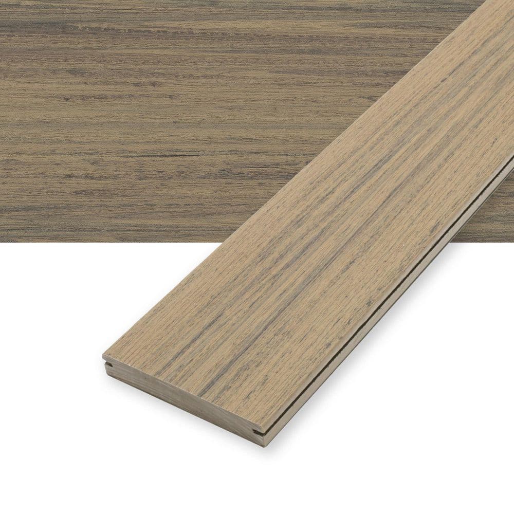 Deckorators Voyage 1 in. x 6 in. x 20 ft. Costa Brown Grooved Edge ...