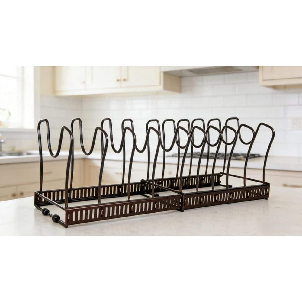Wudkey Bronze Expandable Standing Pot Rack with 10-Adjustable ...