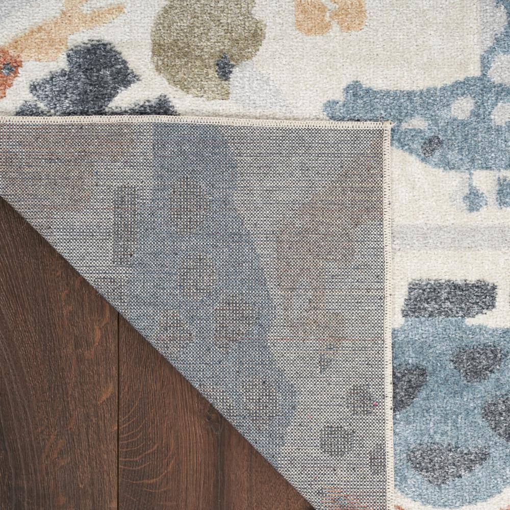 Ivory Safari Animal Print Kids Rectangular Washable Rug